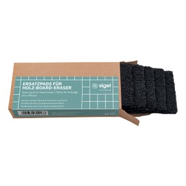 SIGEL BA121 Set of 5 Spare Microfiber Strips with Velcro for SIGEL BA120 Blackboard Eraser, 13 x 6 cm, Black