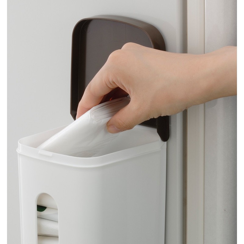Inomata Chemical Plastic Bag Stocker, Brown
