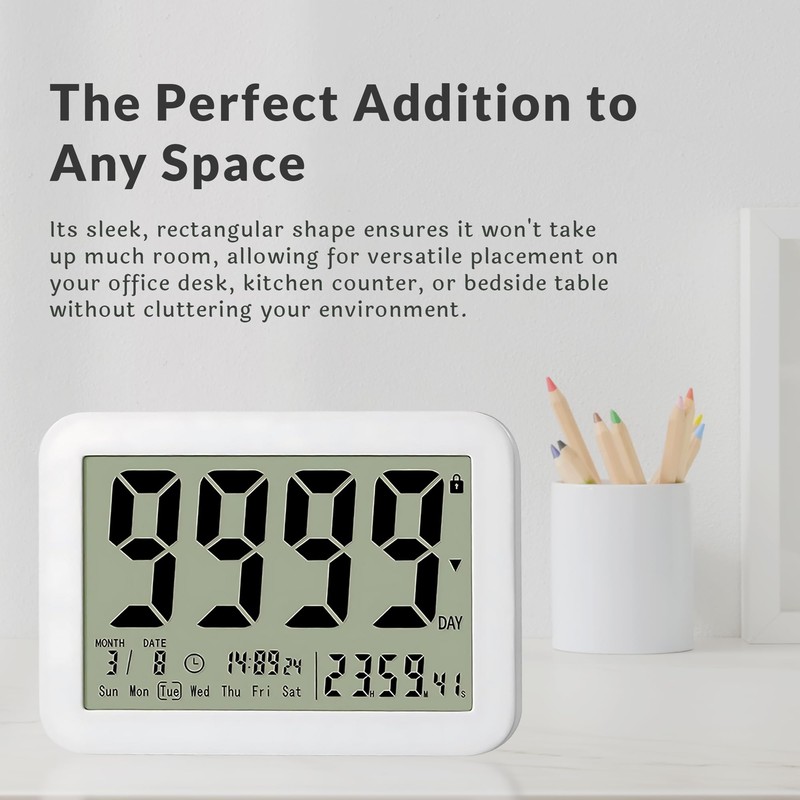 Countables 9999 Days Countdown Clock - Reusable Count Down Timer