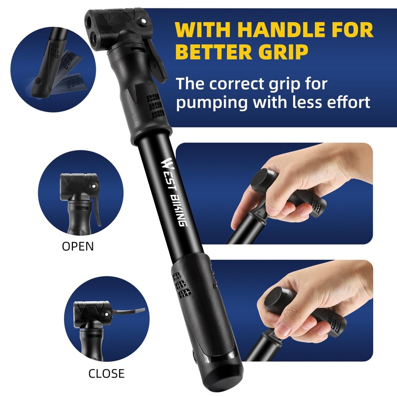 West Biking Bike Pump - Quick and Efficient Bicycle Pump