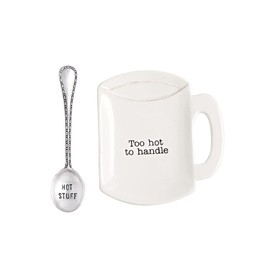Mud Pie Home Kitchen Circa Coffee Break Coffee Mug Spoon Rest Sets 42600445 (Too hot to handle) (42600445T)