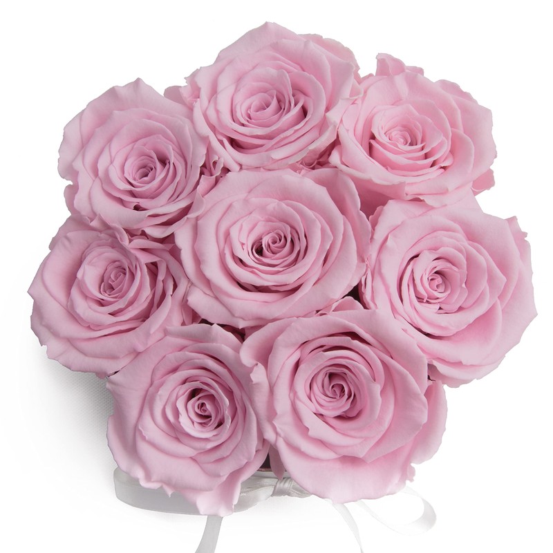 Rose Box Pink Round Infinity Roses - Flower Box 8