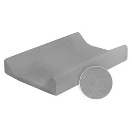 Changing Mat Terry Cover for 70 x 50 cm Nappy Changer with Raised Edges - Grey