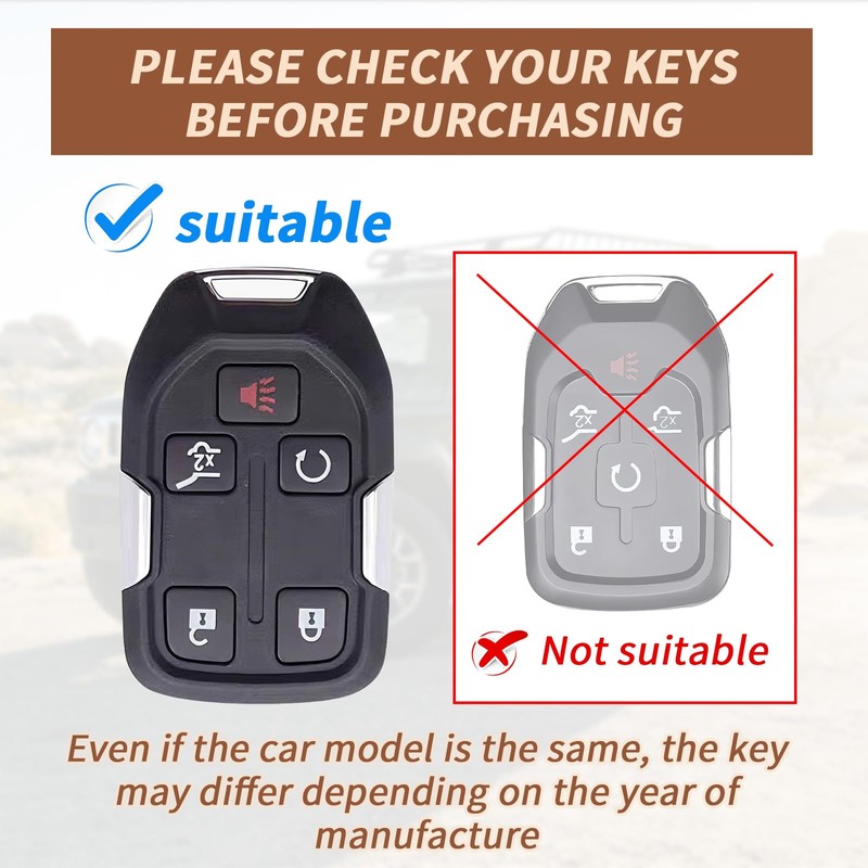 Key Fob Cover for 2019-2023 Sierra Silverado 1500 2500HD(K-Dark Brown)