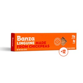 Banza Chickpea Pasta, Linguine - Gluten Free Healthy Pasta, High Protein, Lower Carb and Non-GMO - (Pack of 12)