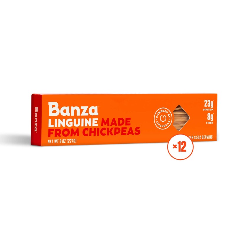 Banza Chickpea Pasta, Linguine - Gluten Free Healthy Pasta, High