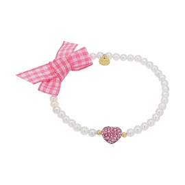 Amor Women's Bracelet 925 Sterling Silver with Synthetic Crystal with Shell Pearl 18 cm White Heart Comes in Jewellery Gift Box, Sterling Silver, Crystal