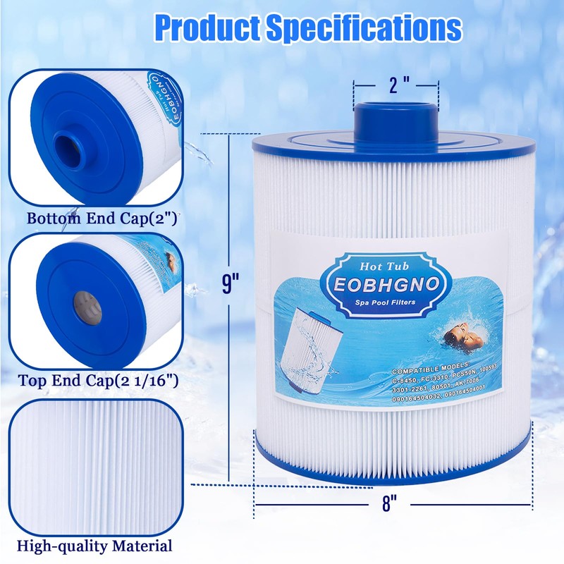 EOBHGNO C-8450 Spa Filter Cartridge - Compatible with C-8450, FC-3310,