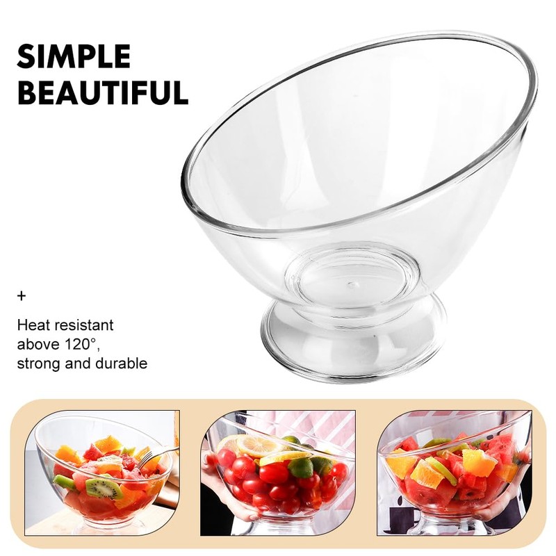 DOITOOL Plastic Angled Bowls Clear Serving Bowls Japanese Salad Dish