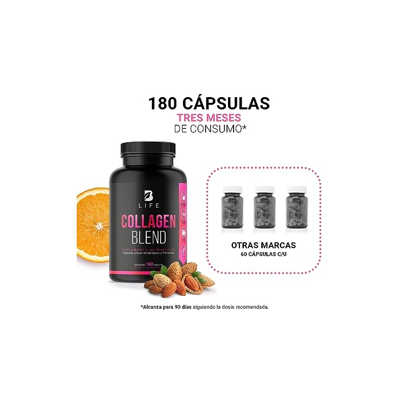 Péptidos Colágeno Hidrolizado 200 Cápsulas Potenciado Biotina Vitamina Piel Cabello