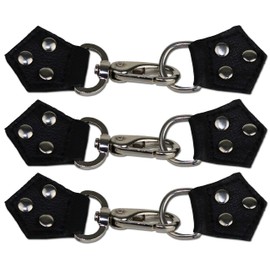 MDM Leather Vest Buckle Fastener for Retrofitting (Set of 3), chrome