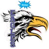 StickerTalk Blue Eagle Head Mascot, 5 inches by 4 inches