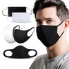 [Domaeq] Triple-Layer Filter Disposable / Neoprene Mask - Celebrity Style Black 3-1) Adult Poly Mask (Black) 20ea