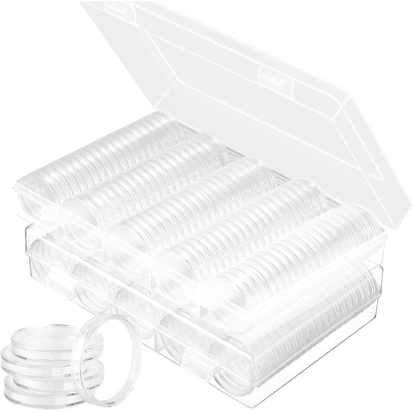 Jvnhent 200 Pieces 26 mm Coin Capsules with Storage Box,