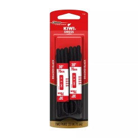 Kiwi Shoe laces, Casual Black 30 in, 2 ct