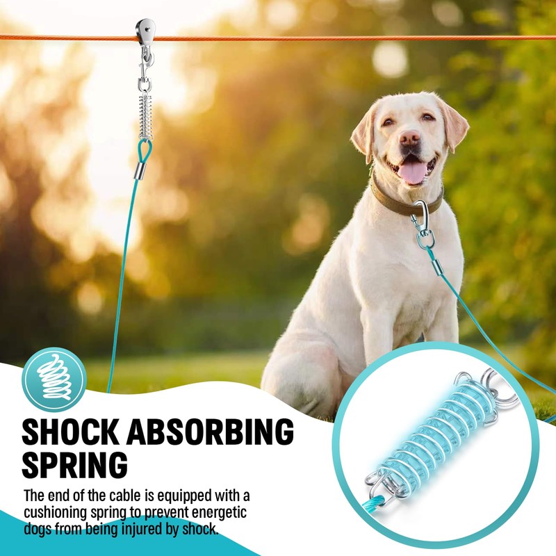 Upgraded Heavy Duty Dog Trolley System - 150ft with 10ft