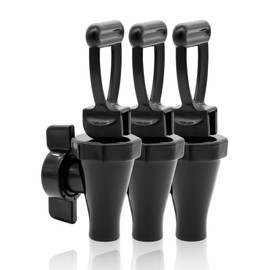 LERGNA 03260.0002 Replacement Faucet Kit for Tea Dispenser, Spigot Replacement for Tea Urn, Tea Spout/Nozzle with Wing Nut and C-Ring, 3 Packs, Black