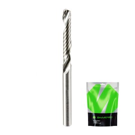 SHARPRO O Flute Upcut Spiral Rouer Bit 1/8 Inch Shank 1/8 Inch Cutting Dia. Carbide Single Flute CNC Router Bit, Ideal for Aluminum, Plastic, Acrylic, Wood, MDF and PVC