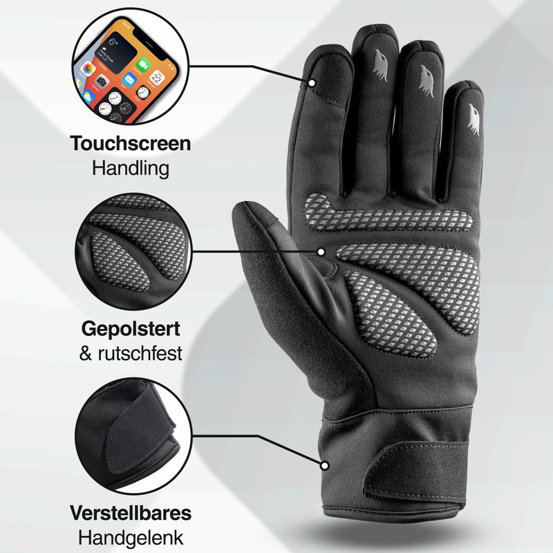 Valkental® GloRider Windproof Cycling Gloves - Padded & Grippy |