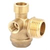 Air Compressor Check Valve, 3 Way Brass Air Compressor Male