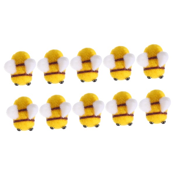 CLISPEED 10pcs Wool Felt Bee Craft Decoration for Costumes Clothing