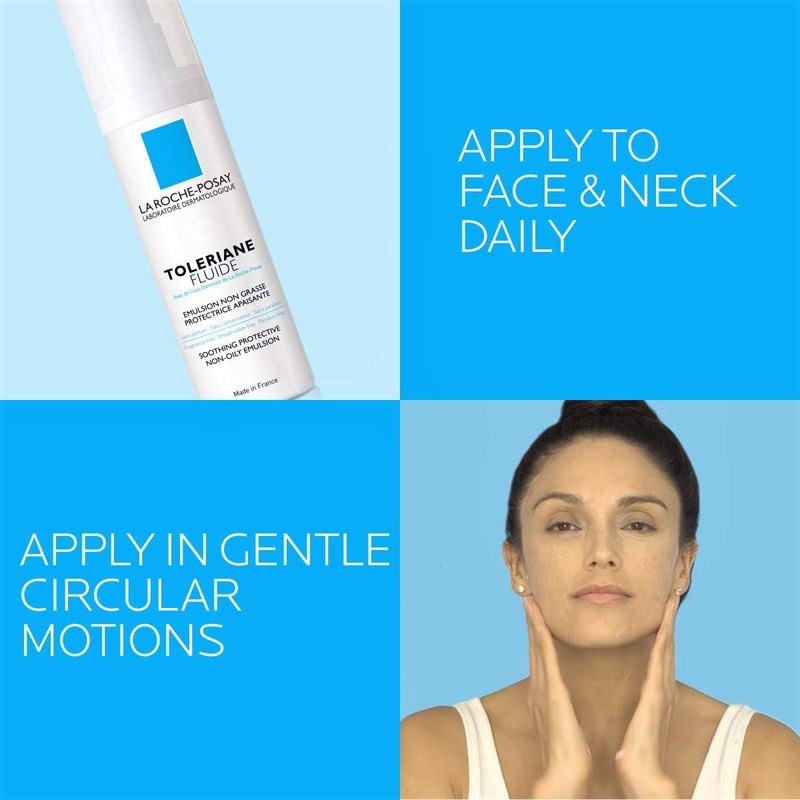 La Roche-Posay Toleriane Sensitive Fluide Protective Moisturizer, Oil-Free, 1.35 Fl.