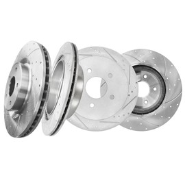 PM Auto Set of 4 Front-Rear Drilled Slotted Brake Disc Rotors For 2017-2022 Infiniti Q60