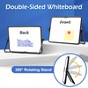 DOLLAR BOSS Small whiteboard Double-Sided whiteboard with Stand, Mini White