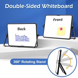 DOLLAR BOSS Small whiteboard Double-Sided whiteboard with Stand, Mini White Board Desktop 21×30cm A4 whiteboard for Kids, Magnetic Dry Erase Board for Desk and Wall Hanging with Markers and Magnets