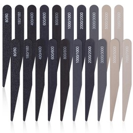 Honoson 20 Pcs Sanding Sticks for Plastic Models Polishing Sticks Assorted Metal and Wood Sanding Tools Accessory for Model Craft Amateur Beginner (Low Grits Rating,Stylish Style)