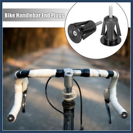 INFINAUTO Pair Aluminum Alloy Bicycle Bike Handlebar End Plugs Caps Black Stylish Design