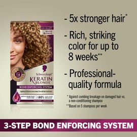 Schwarzkopf Keratin Blonde Hair Dye, 11.51 High Lift Warm Blonde, Professional Quality Permanent Hair Color, Bond Enforcing System, Pre-Color Serum & Conditioner Included