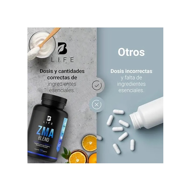 Zma Plus 150 Cáps Zinc Magnesio Colágeno Life