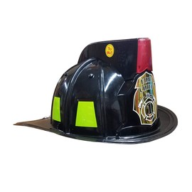 Aeromax Fire Fighter Black Helmet W/Lights & Siren Costume Hat Child
