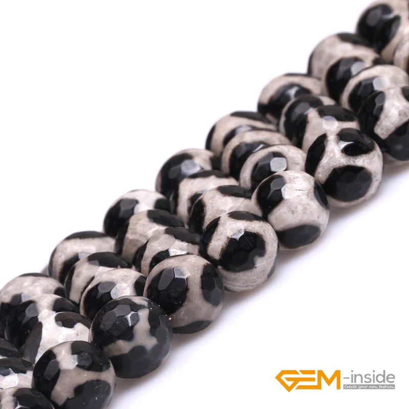 (10mm Colourful) - Gem-Inside 10mm Round Faceted Football Colour Banded