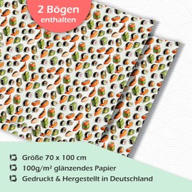 Wrapping Paper Sushi Style "Hikari" Premium Paper 70 x 100 cm 2 Sheets
