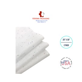 White Glitter Gift Wrapping Tissue Paper 20x30 2 Pack by Feronia Packaging