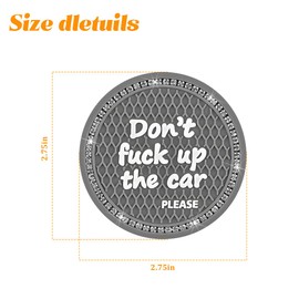 KHGUZ Bling Car Cup Coaster, 4PCS Anti Slip Crystal Rhinestone Vehicle Drink Insert Mat, 2.75 Inch Diamond Automotive Interior Coaster Decor Accessories, Universal for SUV, Sedan, Truck (Gray)
