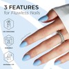 modelones Kit de uñas postizas ovaladas cortas azules con pegamento,