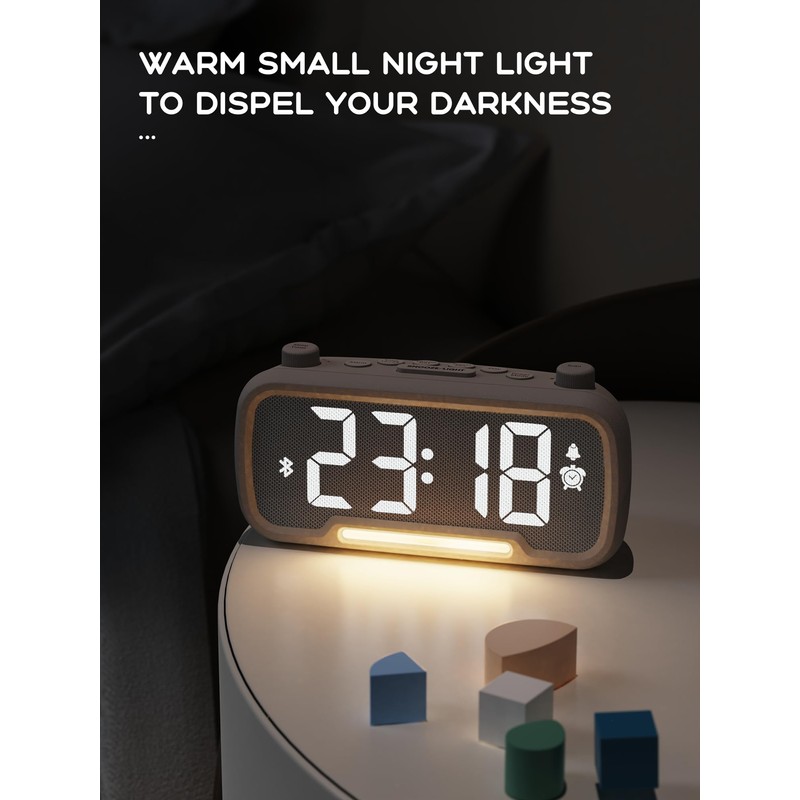ROCAM Radio Alarm Clocks for Bedrooms,Plug in Digital Clock FM