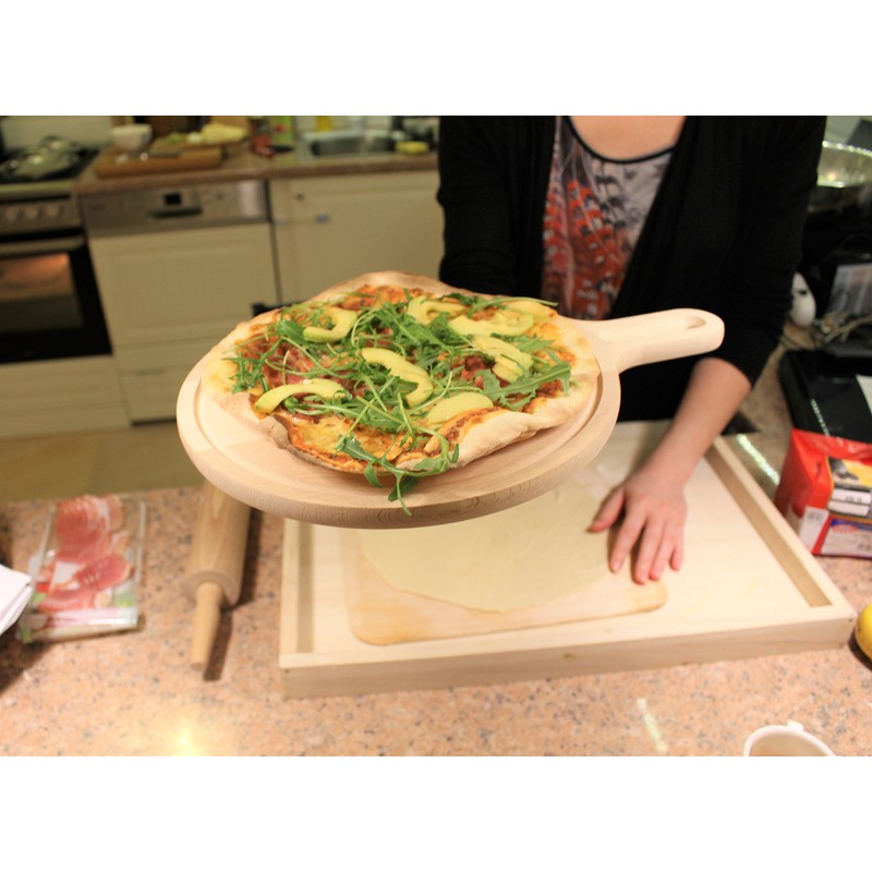 EFO Premium Wooden Pizza Paddle Professional Pizza Peel – Round
