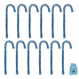 (12) Blueberry Candy Canes Individually Wrapped for Coffee Hot Chocolate Home Kitchen Party Favor Holiday Treats Christmas Tree Decor Birthday Goodie Bag Fillers Stocking Stuffer Gift Supplies