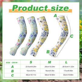 Shyyween 2 Pairs Gardening Sleeves for Women UV Cooling Sun Protection Arm Covers Anti Scratch Sleeves for Farmer Harvesting(L)