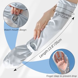 RainFlowwer Driving Fingerless Sun Sleeves, Adjustable Arm Sleeve with Gloves, UV Protection Cooling Arm Cover for Gardening,Christmas Gifts for Women Men