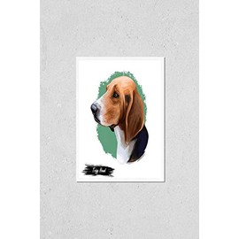 Trigg Hound Puppy isolated digital art illustration. Hand drawn dog muzzle portrait, puppy cute pet. Dog breeds originating from United States. American English Foxhound, bred to hunt foxes by scent