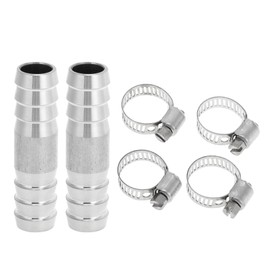 RATCHROLL 1 Set Hose Barb Fittings for Air Water Oil Gas Fuel 33/64" Hose Barb Connector Silver Tone 304 Stainless Steel