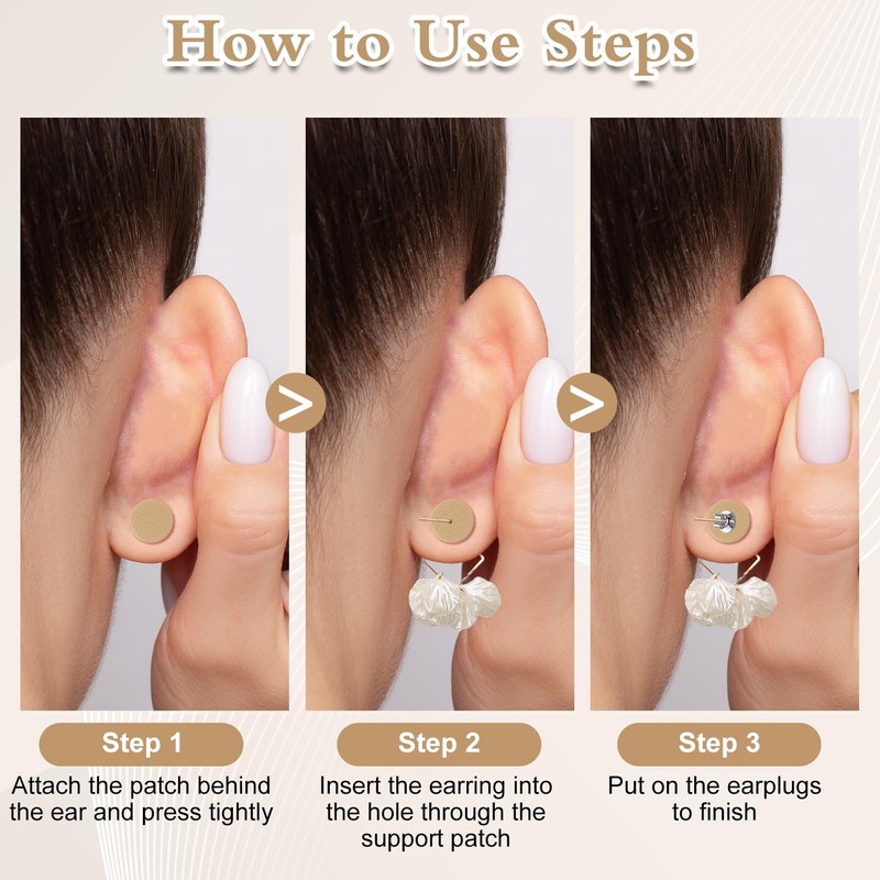 YENOVO Earring Stickers, Earlobe Support Patches for Earrings, Adhesive Drooping