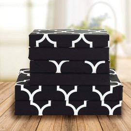 Elegant Comfort 4-Piece Quatrefoil Printed Deep Pocket Bed Sheet Set, Luxurious Silky 1500 Thread Count Bed Sheet Set Ultra Soft Wrinkle Resistant Bedding Set, Twin/Twin XL, Black