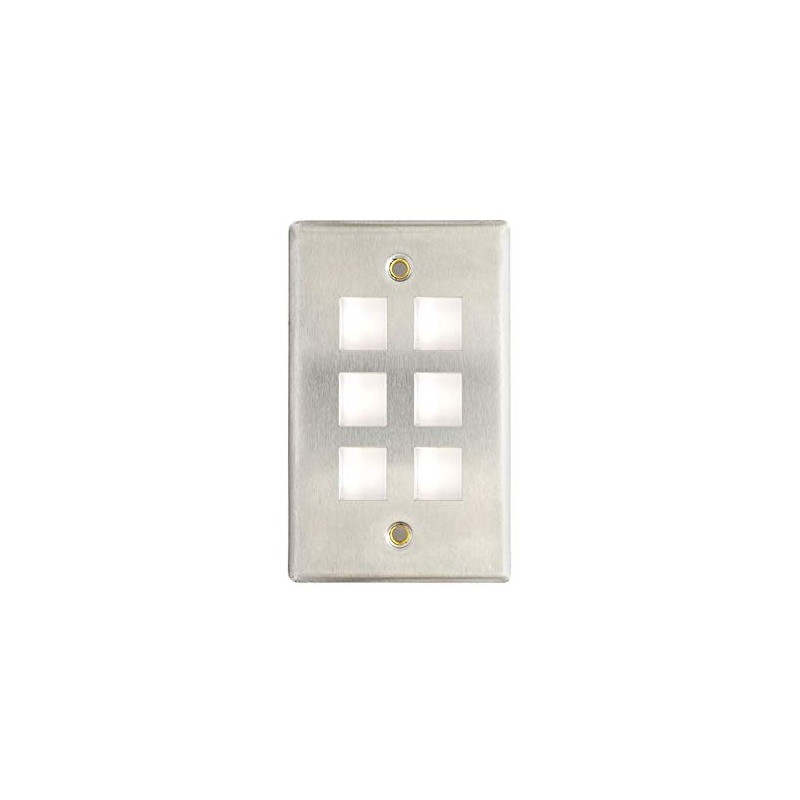 Networx Keystone Wall Plates (6 PORT, STAINLESS STEEL)