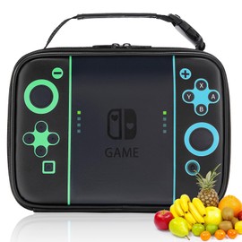 Beaulyn Lunch Box for Kids, Gamer Boys Lunch Box, Leather Insulated Boy Lunch Bag for School, Reusable and Waterproof Thermal Snack Box for School Daycare Picnic Camping for Kids Toddlers Teens